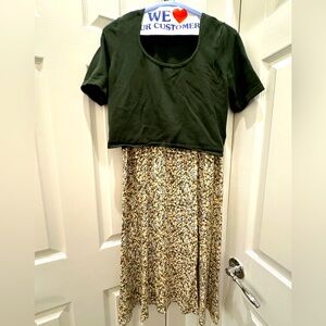 Seraphine Maternity & Nursing Olive Green Midi Dress